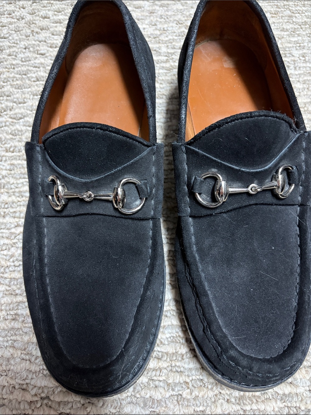 Gucci Black Suede Horsebit Loafers - Picture 2 of 7
